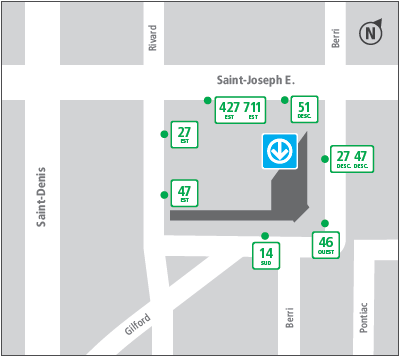 Bus stops relocated around the Laurier métro station