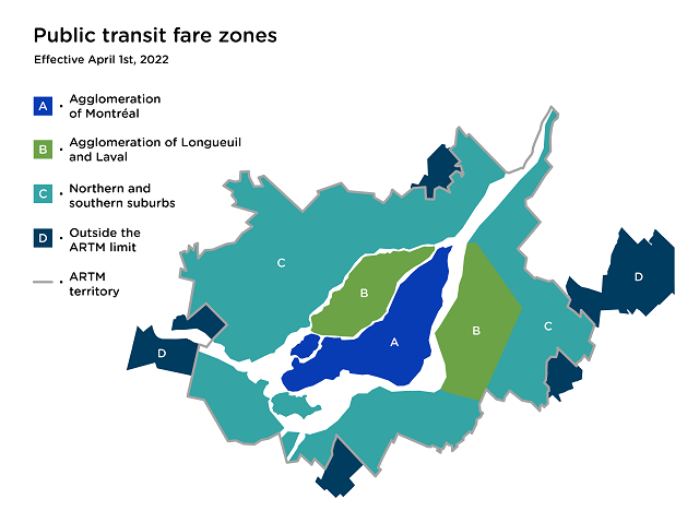 Public transit fare zones