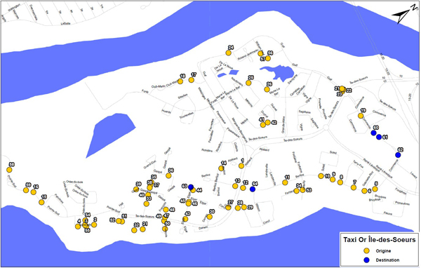 Cartes des arrêts taxis