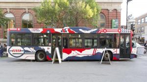 Bus peint aux couleurs des Alouettes en 2018