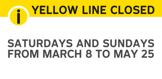 First weekend of Yellow métro line closure: three shuttle services available to customers