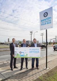 STM ANNOUNCES BUS AND TAXI RESERVED LANE ON BOULEVARD DES GALERIES-D’ANJOU READY TO BEGIN SERVICE