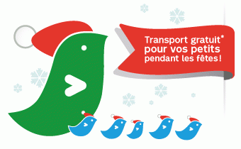 Transport gratuit pour vos petits pendant les fêtes