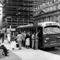 CCB bus in front of the cathedral, 1956