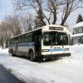 Classic bus during winter, 1990