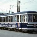 Publicity on tramway, 1944