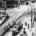 Travaux coin Sainte-Catherine & Guy, 1947