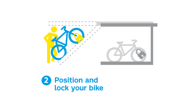 Step 2 : Position and lock your bike