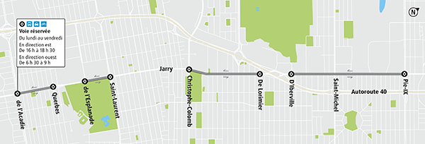 Plan de la voie réservée Jarry