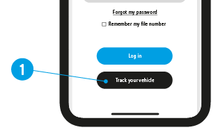 Print screen of the lower section of the screen showing the Track your vehicle button.