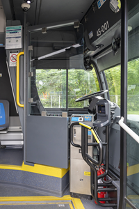 Cabine du chauffeur d'un nouveau bus LFSe+