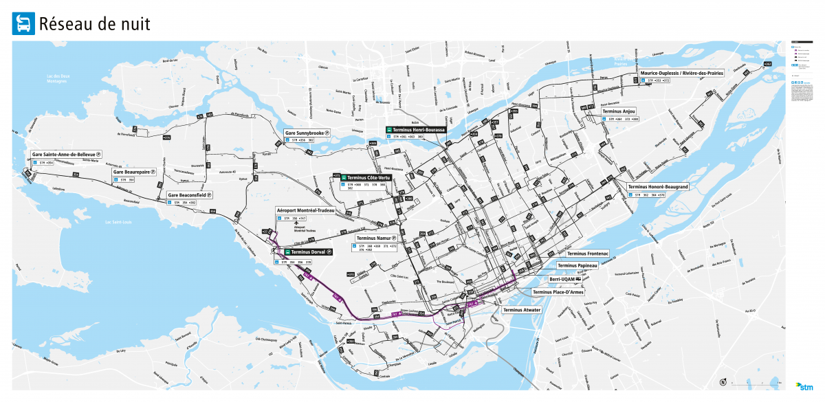 Stm Bus Routes Map Maps | Société De Transport De Montréal