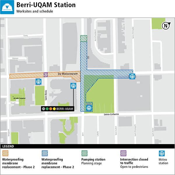 Maps of the worksite phases