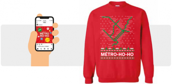 Visuel chandail du concours Métro-HO-HO.