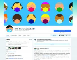 Capture d'écran de la page Facebook STM montrant le visuel de la campagne des couvres-visages.