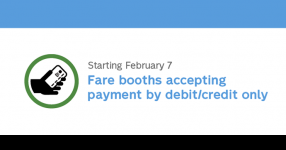 As of February 2022: Métro station fare booths accepting debit/credit payment only