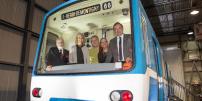 The Montréal métro’s inaugural car arrives at the museum