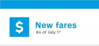 Fare adjustments as of July 1, 2021