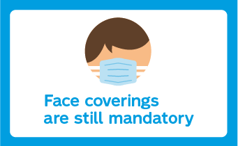 Face coverings are still mandatory