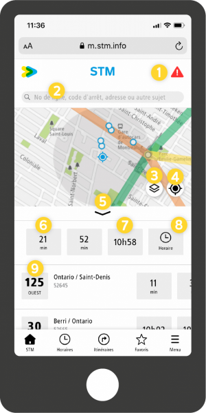 Page d'accueil site mobile